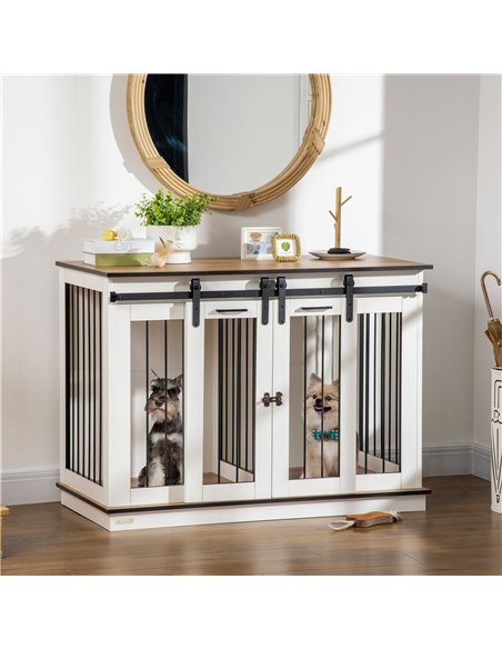 PawHut Dog Crate Furniture for Large Dogs, Double Dog Cage for Small Dogs - pic 141708 | FastDaddyshop