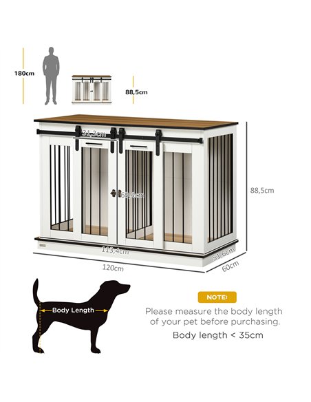PawHut Dog Crate Furniture for Large Dogs, Double Dog Cage for Small Dogs - pic 141709 | FastDaddyshop