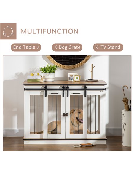 PawHut Dog Crate Furniture for Large Dogs, Double Dog Cage for Small Dogs - pic 141710 | FastDaddyshop