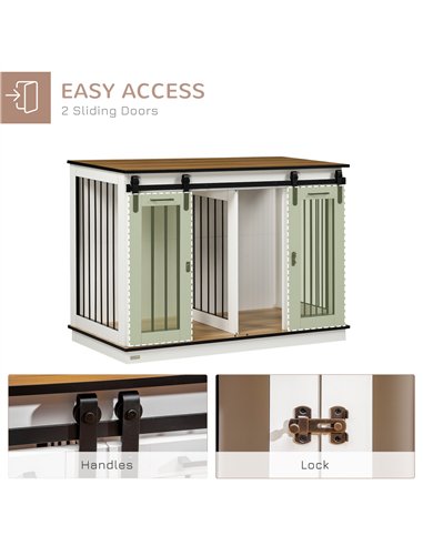 PawHut Dog Crate Furniture for Large Dogs, Double Dog Cage for Small Dogs