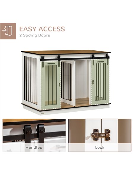 PawHut Dog Crate Furniture for Large Dogs, Double Dog Cage for Small Dogs - pic 141712 | FastDaddyshop