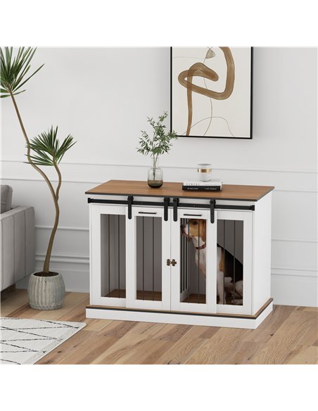 PawHut Dog Crate Furniture for Large Dogs, Double Dog Cage for Small Dogs - pic 141715 | FastDaddyshop