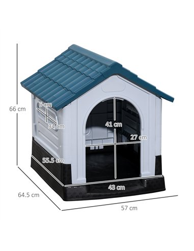PawHut Outside Dog Kennel House, for Miniature Dogs, 64.5 x 57 x 66cm