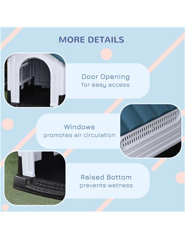 PawHut Outside Dog Kennel House, for Miniature Dogs, 64.5 x 57 x 66cm