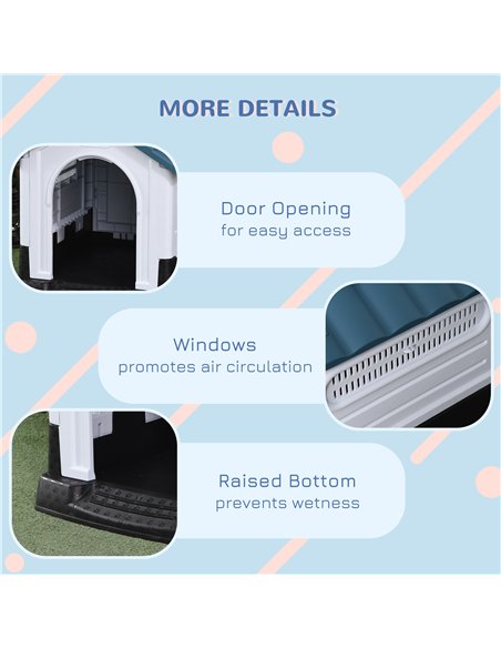 PawHut Outside Dog Kennel House, for Miniature Dogs, 64.5 x 57 x 66cm - pic 141722 | FastDaddyshop