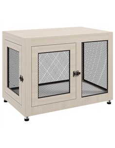 PawHut 2-in-1 Dog Cage & Side Table, with Two Doors, Cushion, for Large Dogs