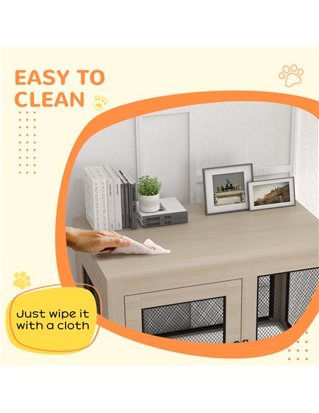 PawHut 2-in-1 Dog Cage & Side Table, with Two Doors, Cushion, for Large Dogs - pic 141759 | FastDaddyshop