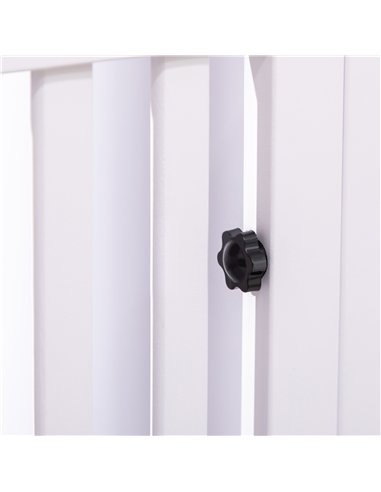 PawHut 7 Panels Playpen with 3 Doors for Baby Dogs, Two-Room Design Puppy Whelping Box - White
