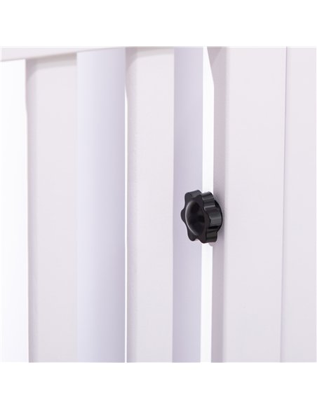PawHut 7 Panels Playpen with 3 Doors for Baby Dogs, Two-Room Design Puppy Whelping Box - White - pic 141769 | FastDaddyshop