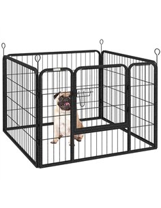 PawHut Heavy Duty Dog Playpen, 4 Panel Puppy Pen, Foldable Dog Kennel Both Indoor Outdoor Use Collapsible Design 82L x 82W x 60H