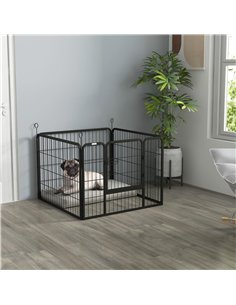 PawHut Heavy Duty Dog Playpen, 4 Panel Puppy Pen, Foldable Dog Kennel Both Indoor Outdoor Use Collapsible Design 82L x 82W x 60H 2
