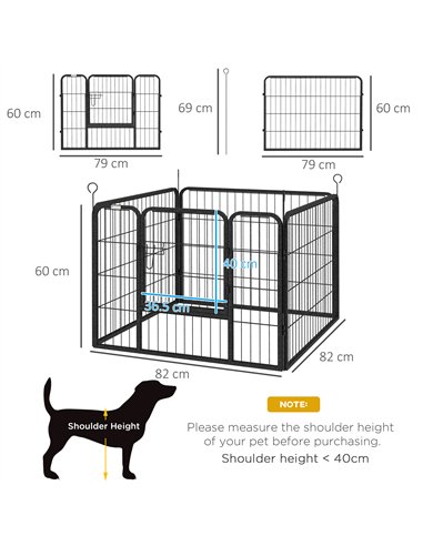 PawHut Heavy Duty Dog Playpen, 4 Panel Puppy Pen, Foldable Dog Kennel Both Indoor Outdoor Use Collapsible Design 82L x 82W x 60H