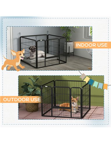 PawHut Heavy Duty Dog Playpen, 4 Panel Puppy Pen, Foldable Dog Kennel Both Indoor Outdoor Use Collapsible Design 82L x 82W x 60H