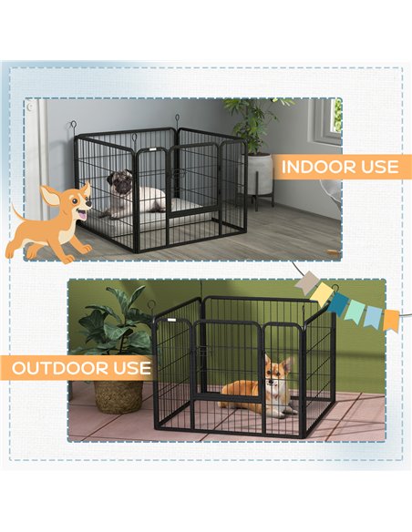 PawHut Heavy Duty Dog Playpen, 4 Panel Puppy Pen, Foldable Dog Kennel Both Indoor Outdoor Use Collapsible Design 82L x 82W x 60H - pic 141775 | FastDaddyshop