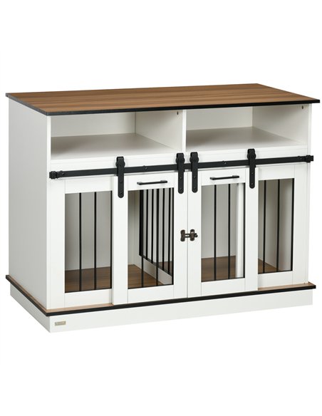 PawHut Dog Crate Furniture for Small and Large Dogs, with Movable Divider - White - pic 141779 | FastDaddyshop