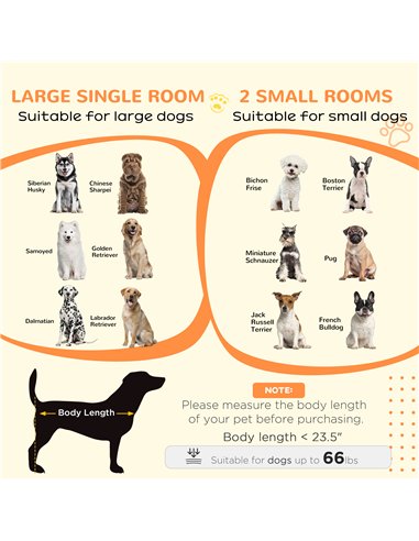 PawHut Dog Crate Furniture for Small and Large Dogs, with Movable Divider - White