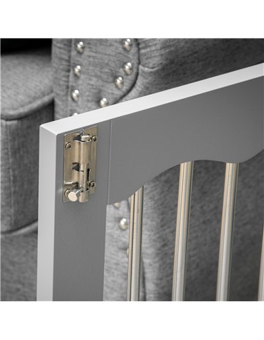 PawHut Dog Crate, End Table, with Three Doors, Locks, Latches for Large Dogs, Indoor Use - Grey