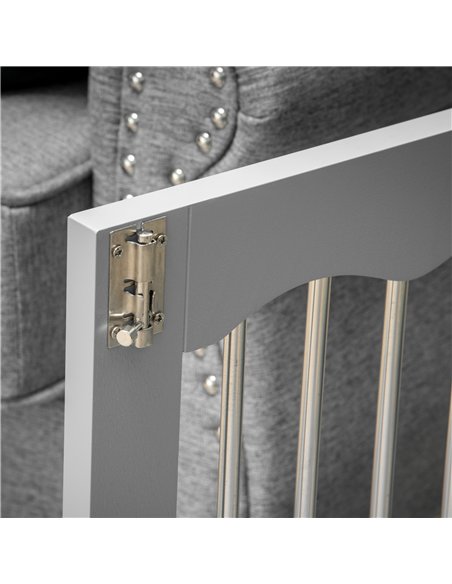 PawHut Dog Crate, End Table, with Three Doors, Locks, Latches for Large Dogs, Indoor Use - Grey - pic 141822 | FastDaddyshop