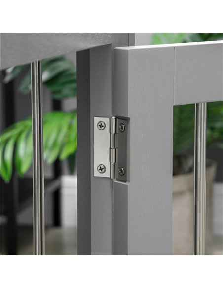 PawHut Dog Crate, End Table, with Three Doors, Locks, Latches for Large Dogs, Indoor Use - Grey - pic 141823 | FastDaddyshop