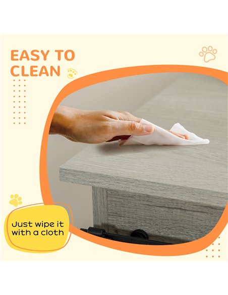 PawHut Dog Crate Furniture for Large Dogs, Double Dog Cage for Small Dogs, with Divider - Grey - pic 141830 | FastDaddyshop