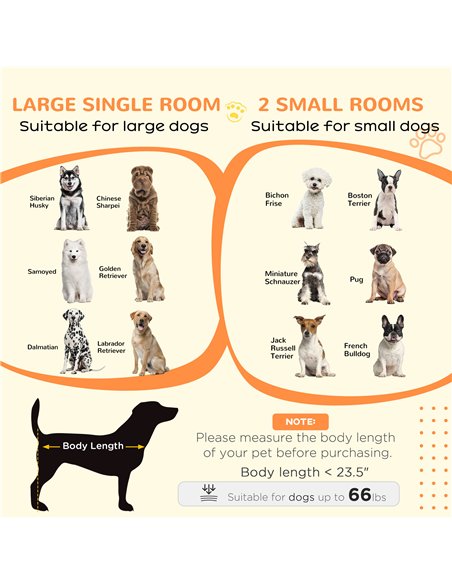 PawHut Dog Crate Furniture for Large Dogs, Double Dog Cage for Small Dogs, with Divider - Grey - pic 141831 | FastDaddyshop
