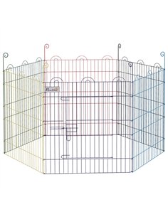 PawHut Pet Playpen Crate, with Six Panels, Door, for Indoors and Outdoors