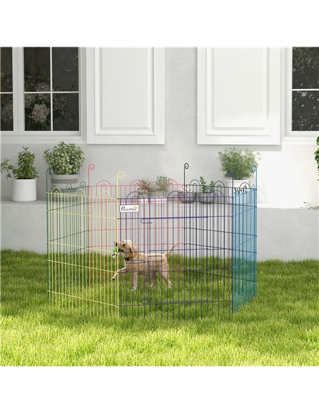 PawHut Pet Playpen Crate, with Six Panels, Door, for Indoors and Outdoors - pic 141834 | FastDaddyshop