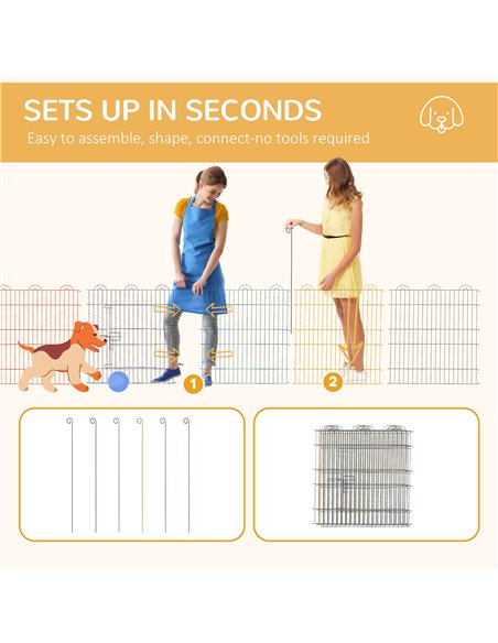 PawHut Pet Playpen Crate, with Six Panels, Door, for Indoors and Outdoors - pic 141836 | FastDaddyshop