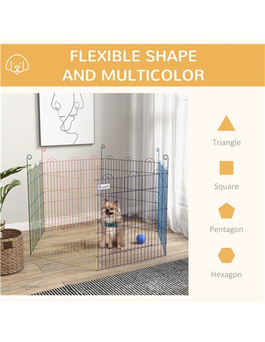 PawHut Pet Playpen Crate, with Six Panels, Door, for Indoors and Outdoors