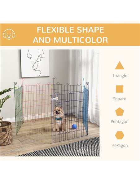 PawHut Pet Playpen Crate, with Six Panels, Door, for Indoors and Outdoors - pic 141837 | FastDaddyshop