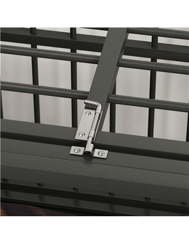 PawHut 37" Heavy Duty Dog Crate, Foldable Dog Cage, with Openable Top, Locks, Removable Tray, Wheels - Black