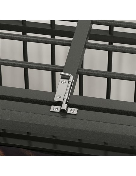 PawHut 37" Heavy Duty Dog Crate, Foldable Dog Cage, with Openable Top, Locks, Removable Tray, Wheels - Black - pic 141895 | FastDaddyshop