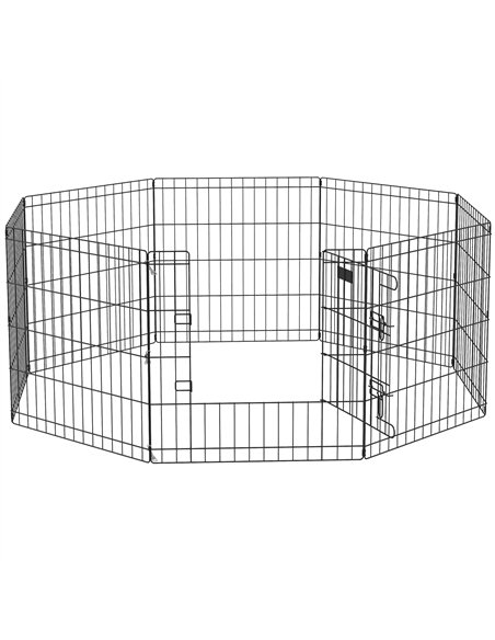 PawHut Dog Playpen, Puppy Pen, Eight-Panel Metal Fence, for Small Dogs, Indoors, Outdoors - Black - pic 141914 | FastDaddyshop