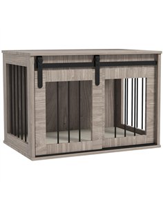 PawHut Dog Crate Furniture with Removable Cushion for Medium Dogs, 80 x 54 x 57cm - Brown