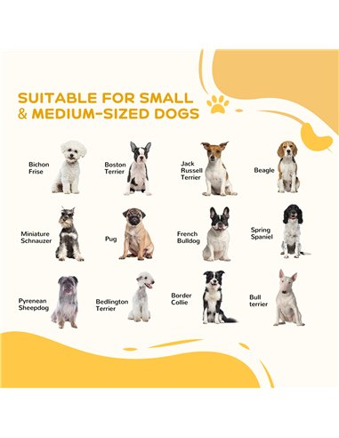 PawHut 8 Panels Foldable Pet Gate with Support Feet, for House, Doorway, Stairs, Small and Medium Dogs - White