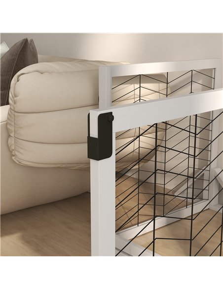 PawHut 8 Panels Foldable Pet Gate with Support Feet, for House, Doorway, Stairs, Small and Medium Dogs - White - pic 141948 | FastDaddyshop