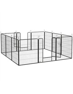 PawHut 12 Panels Heavy Duty Puppy Playpen, for Small Dogs, Indoor and Outdoor Use - Silver