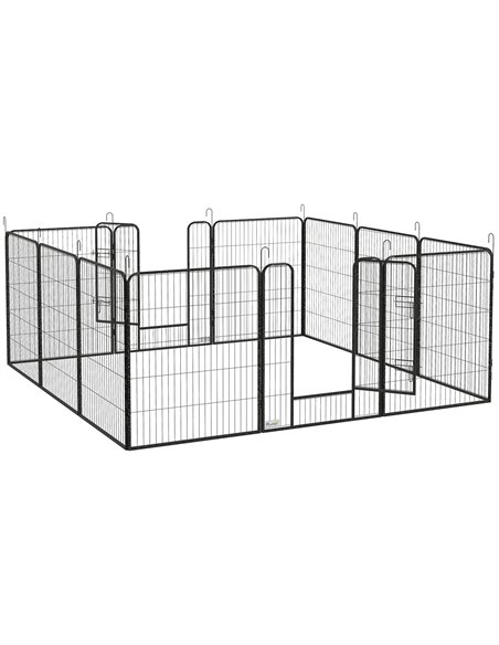 PawHut 12 Panels Heavy Duty Puppy Playpen, for Small Dogs, Indoor and Outdoor Use - Silver - pic 141968 | FastDaddyshop