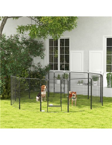 PawHut 12 Panels Heavy Duty Puppy Playpen, for Small Dogs, Indoor and Outdoor Use - Silver