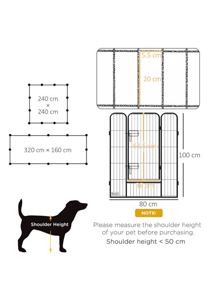 PawHut 12 Panels Heavy Duty Puppy Playpen, for Small Dogs, Indoor and Outdoor Use - Silver - pic 141970 | FastDaddyshop