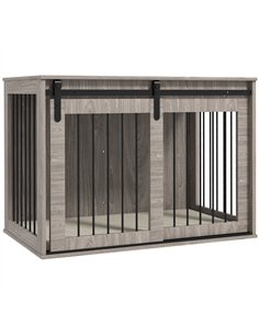 PawHut 98cm Dog Crate Furniture with Removable Cushion for Large Dogs - Brown