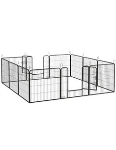 PawHut 12 Panels Heavy Duty Puppy Playpen, for Small Dogs, Indoor and Outdoor Use - Silver