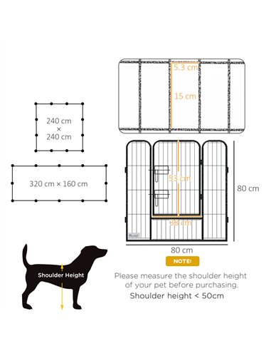 PawHut 12 Panels Heavy Duty Puppy Playpen, for Small Dogs, Indoor and Outdoor Use - Silver