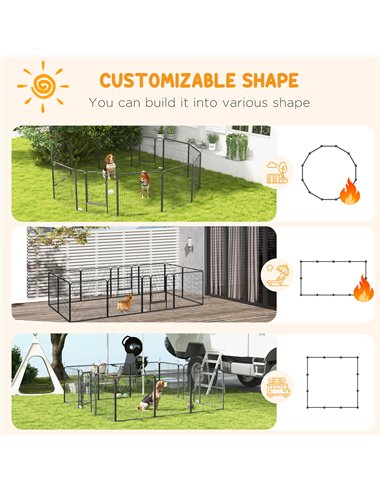 PawHut 12 Panels Heavy Duty Puppy Playpen, for Small Dogs, Indoor and Outdoor Use - Silver