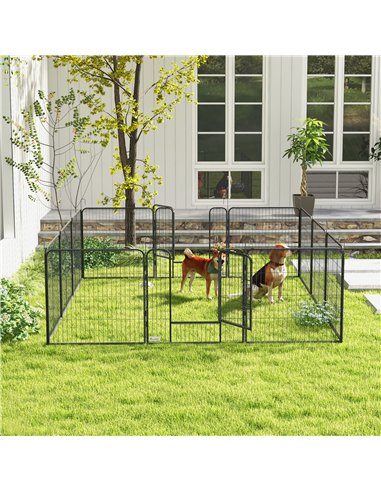 PawHut 12 Panels Heavy Duty Puppy Playpen, for Small Dogs, Indoor and Outdoor Use - Silver
