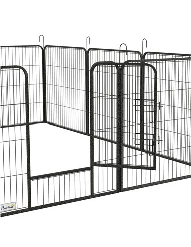 PawHut 12 Panels Heavy Duty Puppy Playpen, for Small Dogs, Indoor and Outdoor Use - Silver
