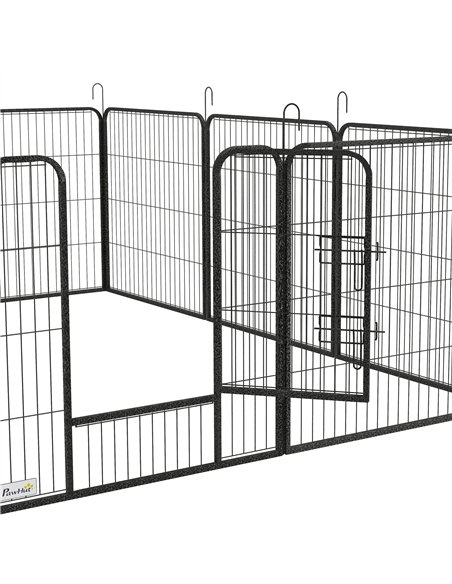 PawHut 12 Panels Heavy Duty Puppy Playpen, for Small Dogs, Indoor and Outdoor Use - Silver - pic 141994 | FastDaddyshop