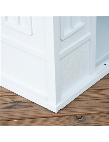 PawHut Plastic Weather-Resistant Dog House, for Indoors and Outdoors, Medium Dogs - White and Blue