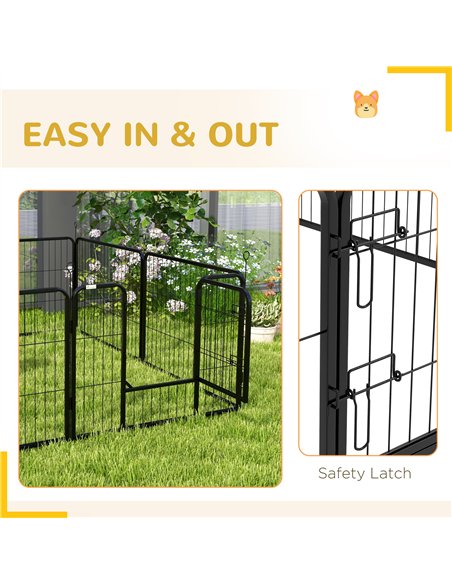 PawHut Steel 8 Panel Dog pen Pet Puppy PlayPen Black - pic 142028 | FastDaddyshop
