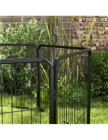 PawHut Steel 8 Panel Dog pen Pet Puppy PlayPen Black
